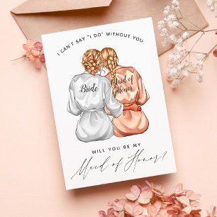 Will You Be My Maid of Honour? Girls In Silk Robes Invitation