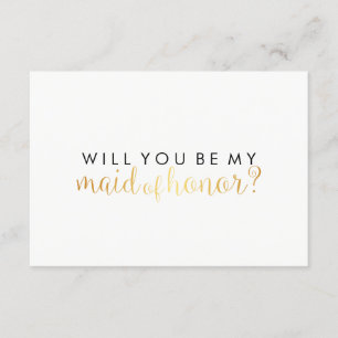 WIll You Be My Maid of Honour - Gold Script Fab Invitation