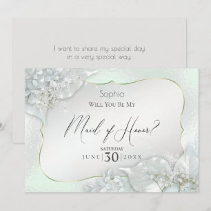 Will You Be My Maid of Honour Honeydew Shimmer Invitation