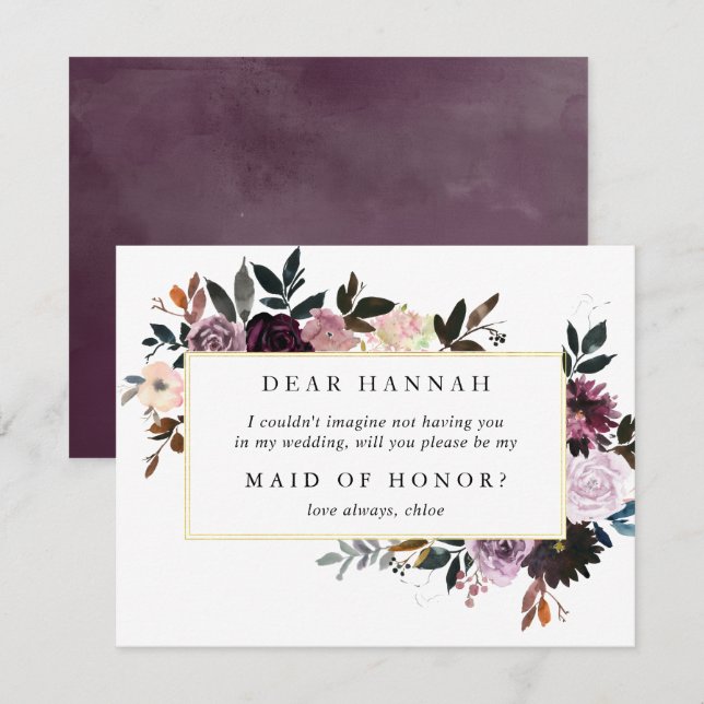 Will You Be My Maid of Honour Invitation (Front/Back)