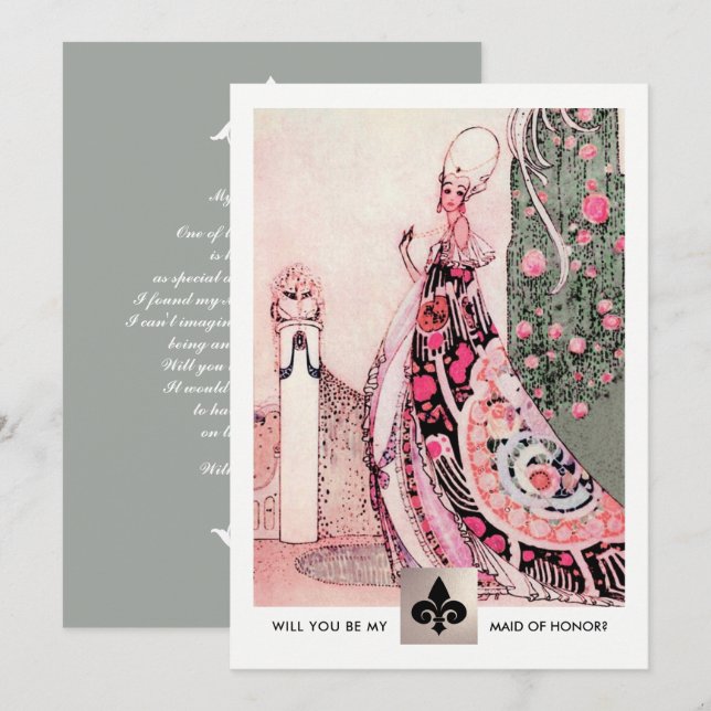 Will you be my Maid of Honour? Invitation Cards (Front/Back)