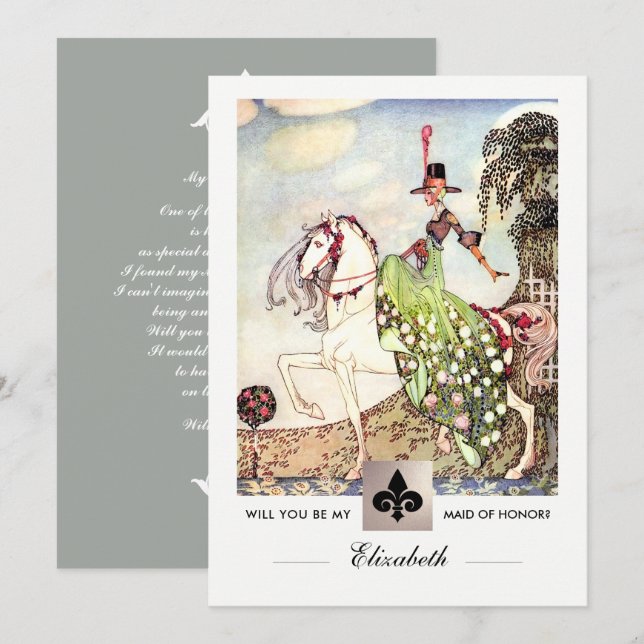 Will you be my Maid of Honour? Invitation Cards (Front/Back)