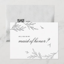 Will you be my maid of honour Invitation Postcard