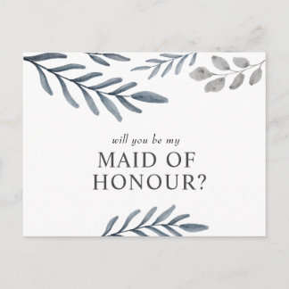 Will you be my maid of honour Invitation Postcard
