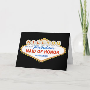 Will You Be My Maid of Honour Las Vegas Sign Card