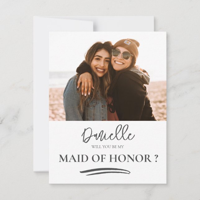Will You Be My Maid of Honour Modern Photo (Front)