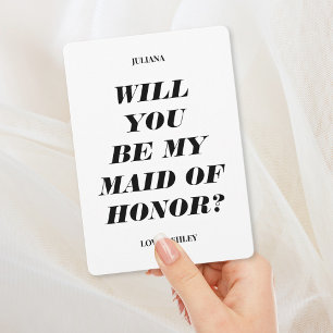 Will You Be My Maid of Honour? Modern Text Invitat Invitation