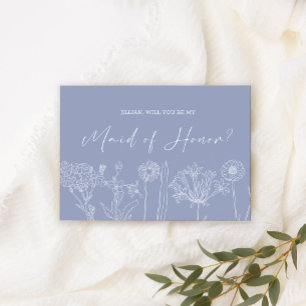 Will You Be My Maid of Honour Periwinkle Flowers