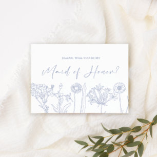 Will You Be My Maid of Honour Periwinkle Flowers