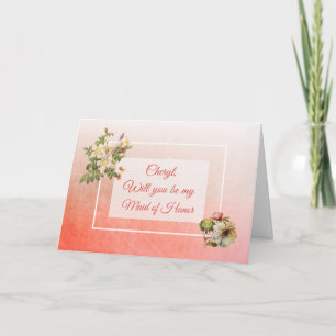 Will you be my Maid of Honour Personalized Card