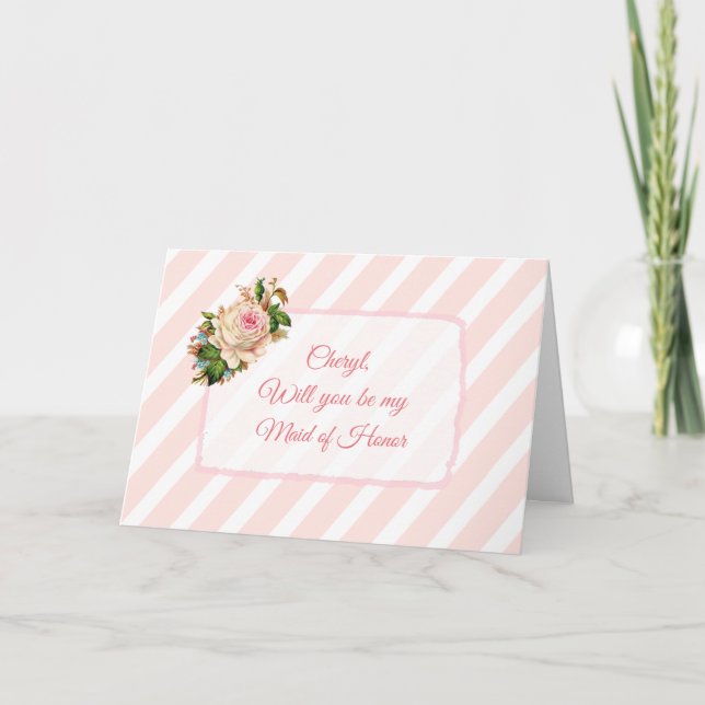 Will you be my Maid of Honour Personalized Card (Front)