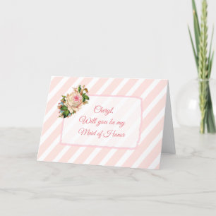 Will you be my Maid of Honour Personalized Card