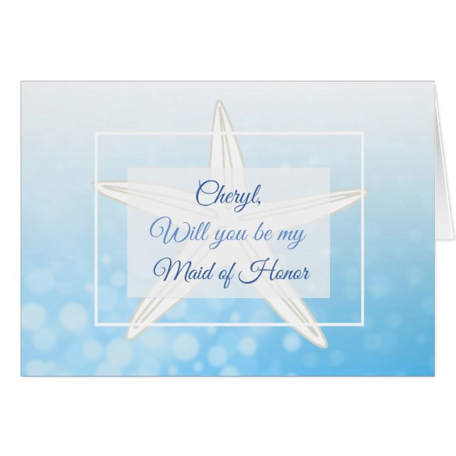 Will you be my Maid of Honour Personalized Card (Front Horizontal)