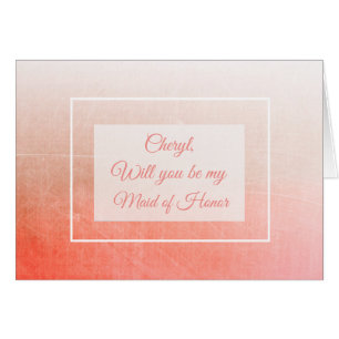 Will you be my Maid of Honour Personalized Card