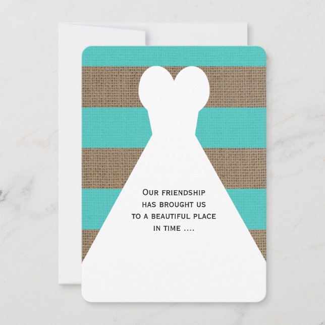 Will You Be My Maid of Honour Poem Turquoise Invitation (Front)