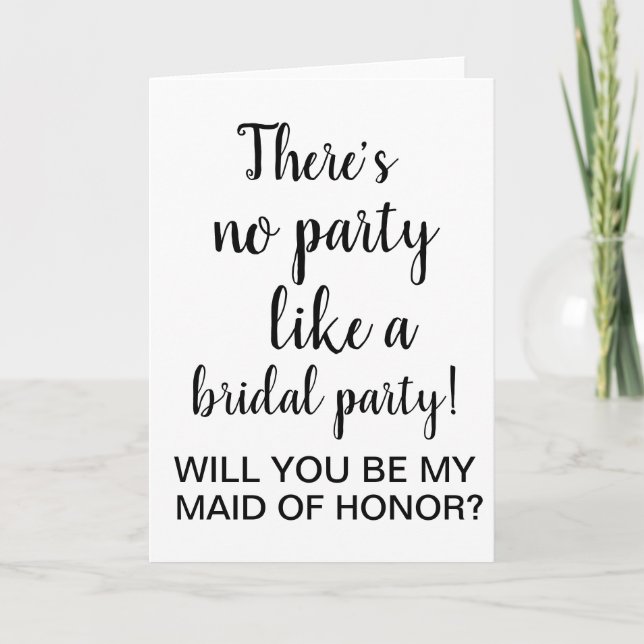 will you be my maid of honour proposal bridesmaid invitation (Front)