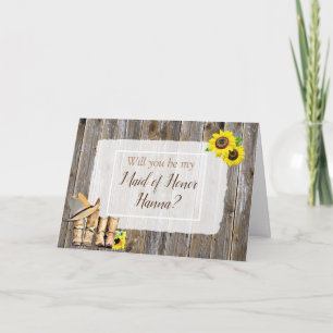 Will you be my Maid of Honour Proposal Card