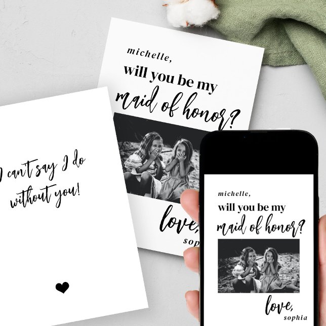 Will you be my maid of honour proposal photo invitation (Creator Uploaded)