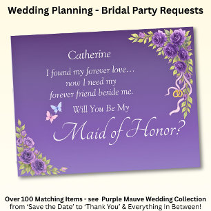 Will You Be My Maid of Honour? Purple Mauve Flower