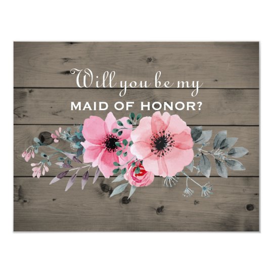 Will You Be My Maid of Honour |Rustic Maid of Card