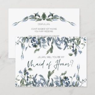 Will You Be My Maid of Honour Sage Silver Green