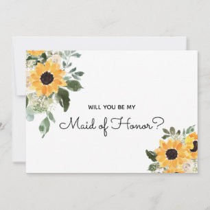 Will You Be My Maid of Honour Sunflower Proposal Invitation