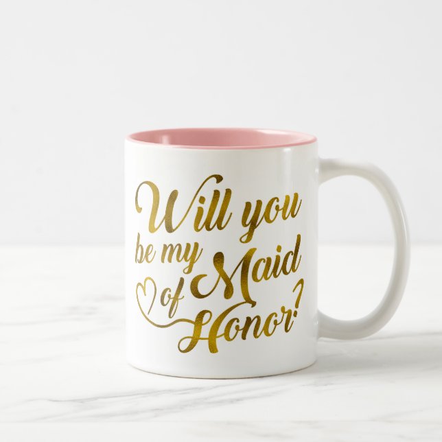 Will you be my Maid of Honour? Two-Tone Coffee Mug (Right)
