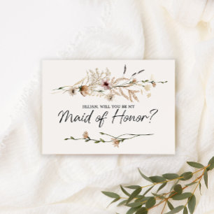 Will You Be My Maid of Honour Vintage Floral