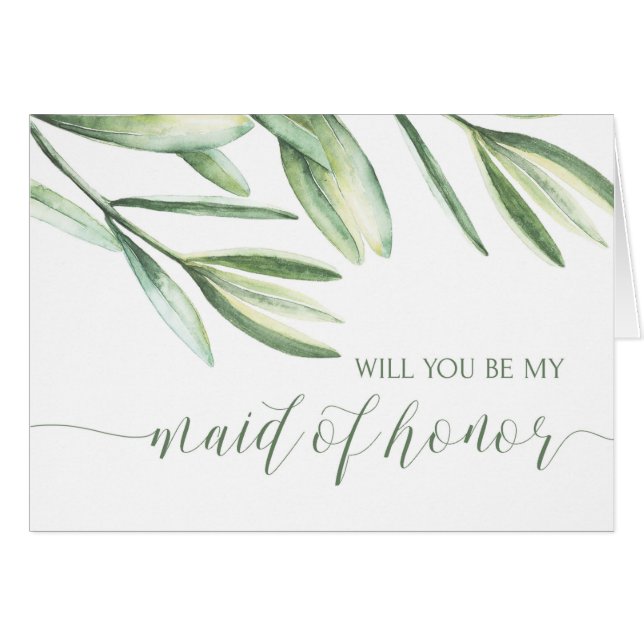 Will You Be My Maid of Honour Wedding Card (Front Horizontal)
