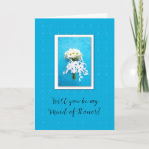 Will you be my Maid of Honour Wedding Daisies Card