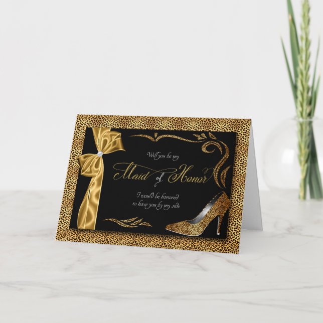 Will You Be My Maid of Honour? Wedding Request Invitation (Front)