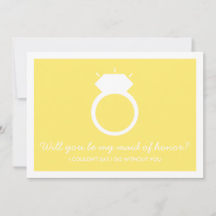 Will You Be My Maid Of Honour? Yellow Ring Card