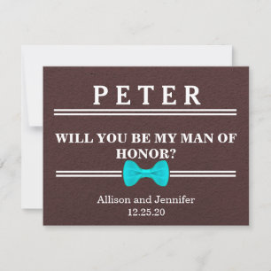 Will you be my Man of Honour? Personalized Invitation