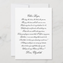 Will You Be My Martron of Honour Script Poem Card