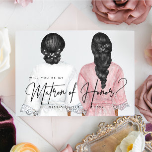 Will you be my Matron of Honor? Girls in Robes Invitation