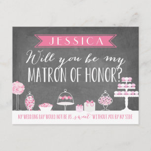 Will You Be My Matron of Honour   Bridesmaid Invitation