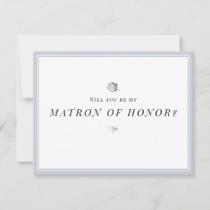 Will you be my matron of honour floral minimalist invitation