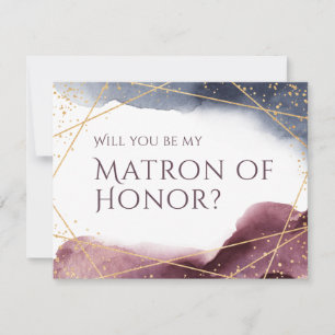 Will you be my matron of honour geometric invitation