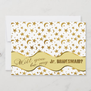 Will You Be My Matron of Honour? Gold Bling Design Invitation