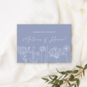 Will You Be My Matron of Honour Periwinkle Flowers