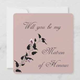 Will You Be My Matron of Honour Pink Invitation