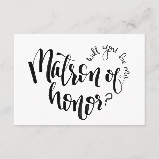 Will You Be My Matron of Honour? Proposal Card (Front)