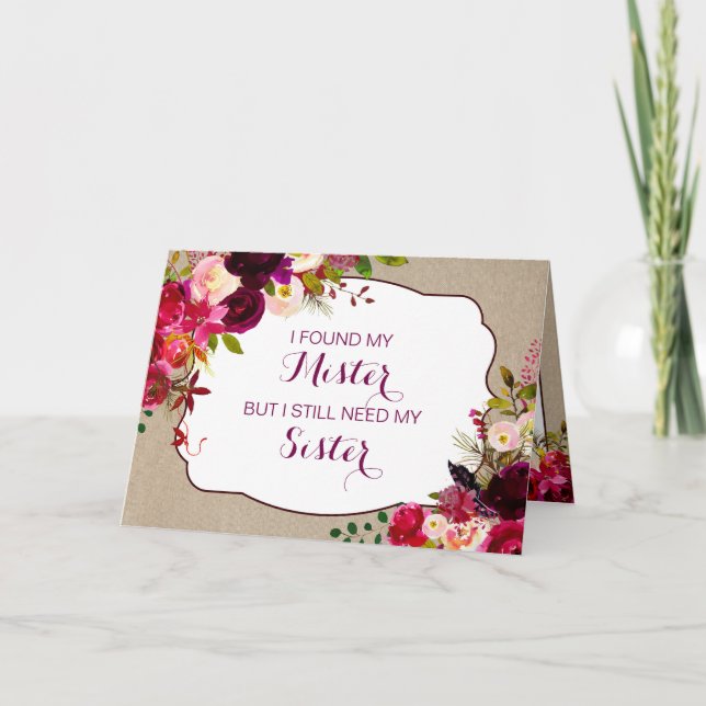 Will you be my Matron of Honour Rustic Floral 3979 Invitation (Front)