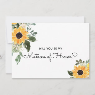 Will You Be My Matron of Honour Sunflower Proposal Invitation