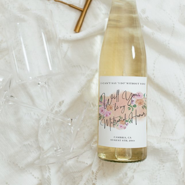 Will You Be My Matron of Honour? Wine Label (Creator Uploaded)