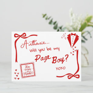 Will you be my Page Boy Card Invitation