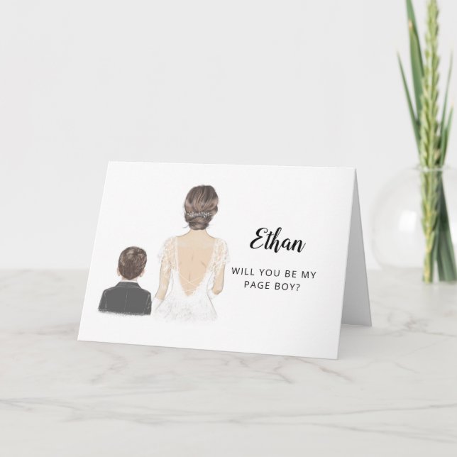 Will You Be My Page Boy Proposal Folded Card (Front)