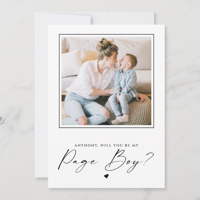Will You Be My Page Boy Proposal Photo  (Front)