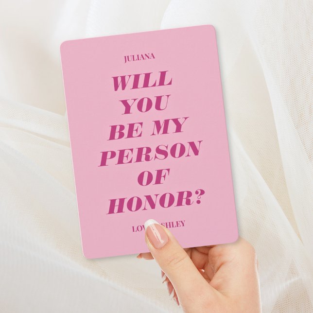 Will You Be My Person of Honour? Modern Pink Invitation (Creator Uploaded)