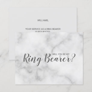 Will You Be My Ring Bearer? Elegant Marble Script Invitation